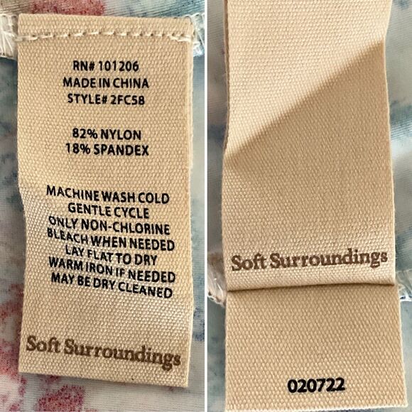 Soft Surroundings Day Spa Swim Dress Multi Abstract Short Sleeve Cover-up L - Picture 6 of 10